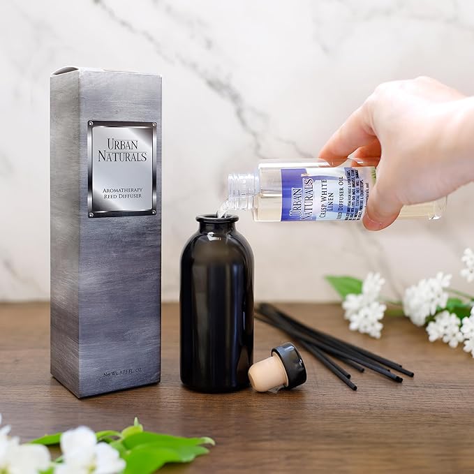 Urban Naturals Eucalyptus Sage Reed Diffuser Oil Gift Set | Eucalyptus, Sage, Mint, Lime & Cedarwood Essential Oils| Soothing & Relaxing Scent for Bathroom or Bedroom Made in The USA