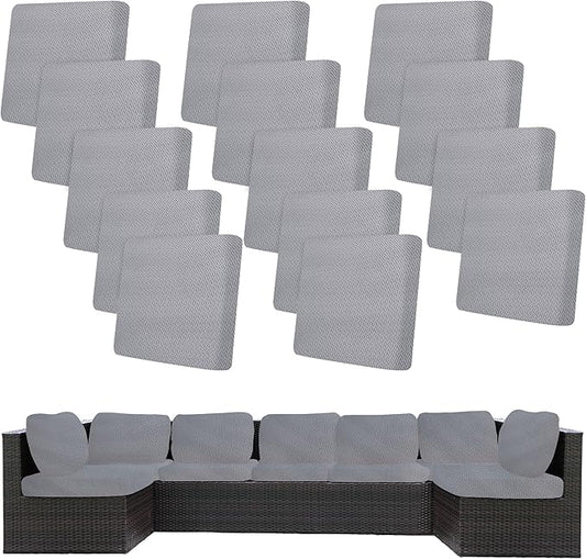 14Pcs Stretch Patio Cushion Covers,Outdoor Couch Covers Replacement,Outdoor Couch & Sofa Slipcovers,for Patio Furniture Cushion Covers,Washable Reusable Furniture Protector (Grey,Cover Only)