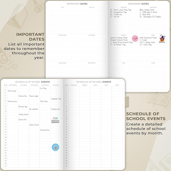 Clever Fox Teacher Planner – School Year Planner with Calendars & Lesson Plans – Teacher Plan Book for Classroom & Homeschool Organization - Undated, 7x10″, Hardcover (Foggy Alps)