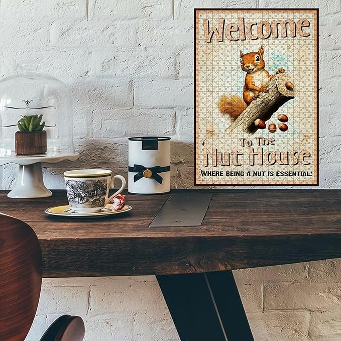 1000 Piece Adults Kids Jigsaw Welcome to The Nut House Kids & Parents Educational Travel Toy 29.5x19.7 Inch