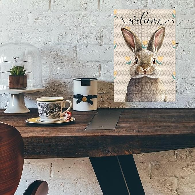 500 Piece Wooden Jigsaw Puzzle Rabbit Adults & Kids Difficult Challenge for Relaxation Focus & Family Entertainment 20.4x15 Inch