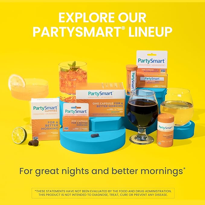 Himalaya PartySmart, One Capsule for a Better Morning, Plant-Based Liver Support for a Better Morning After Drinking, Clinically Studied, Non-GMO Project Verified, 28 Capsule Larger Size