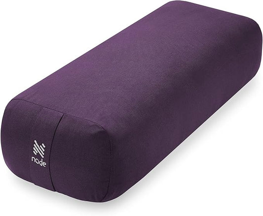 Yoga Meditation Cushion, 25" x 12" Rectangular Bolster with Organic Cotton Cover