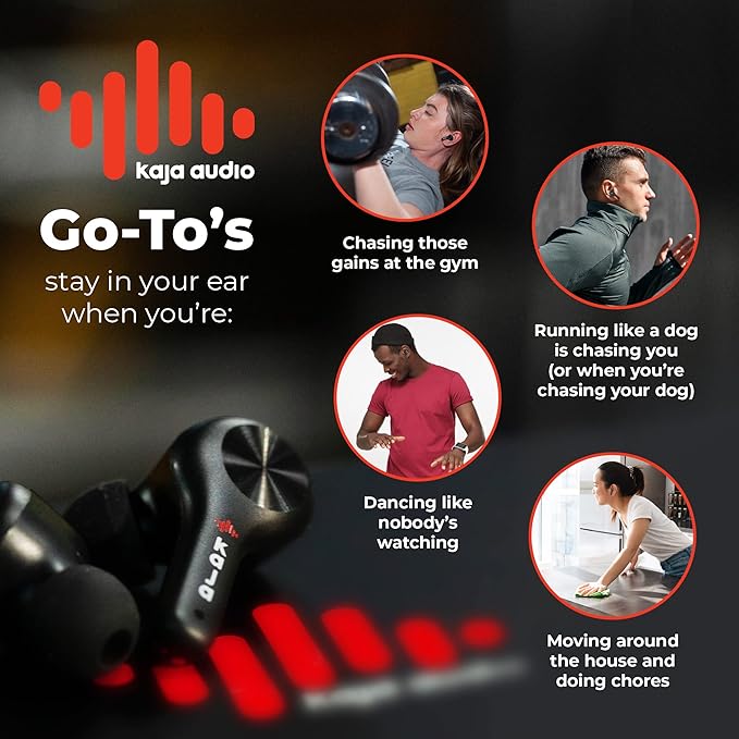 Go-To's Earbuds Wireless Bluetooth with Dual Mics & Touch Control for iPhone & Android - Noise Canceling Earbuds for Gym & Exercise