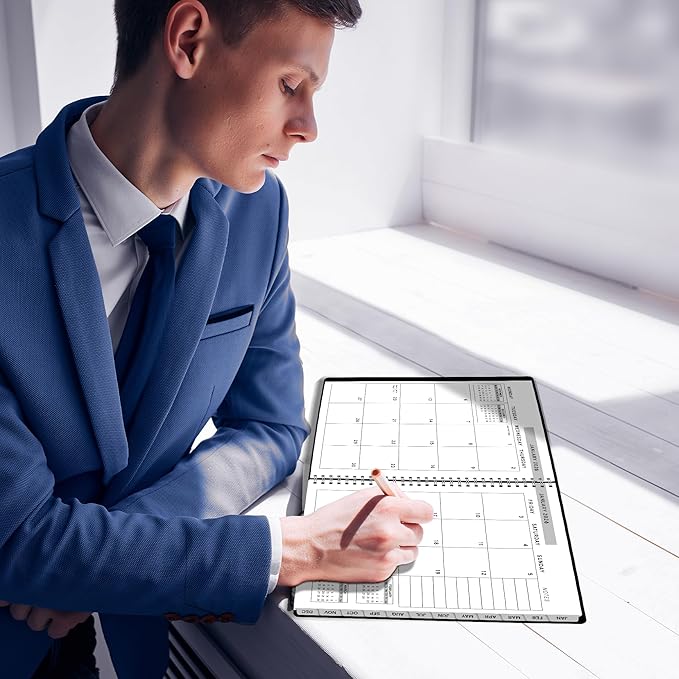 Ensight 2026 Appointment Book & Planner Ensight 8.5 x 11 inches Large Tabbed Daily Hourly Weekly Planner Schedule Book 15 Minute time Slots Business & Personal Planner Jan 2026 Dec 2026 Black