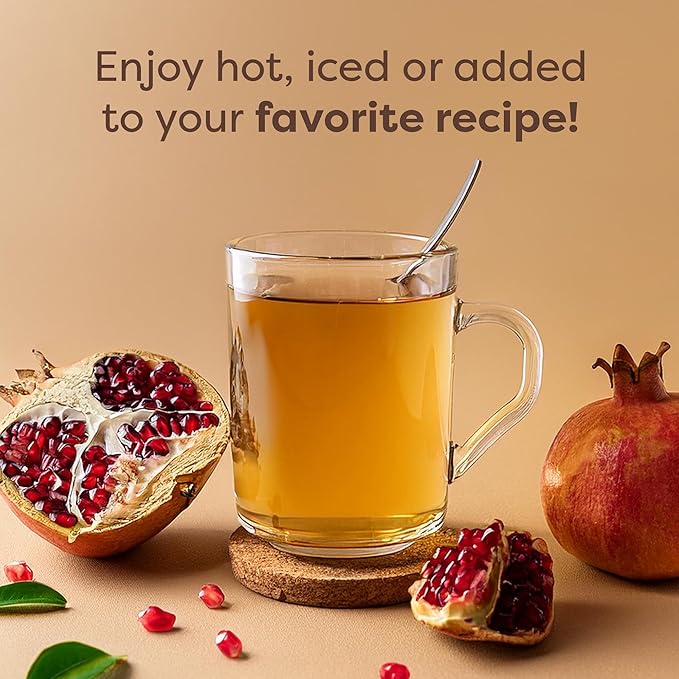 Waka Instant Green Tea Mix, Pomegranate Flavored - 100% Tea Leaves, No Additives, Unsweetened Tea Powder in Bulk Pouch – Easy Quick Hot and Iced Teas, Up to 200 Cups (4.5oz)