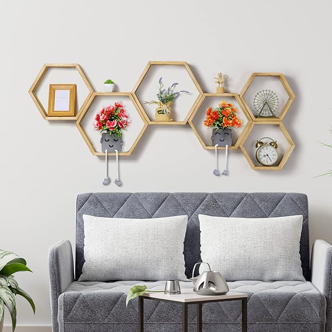 Zerzsy Cute Artifical Plants in Cement Pots, Small Fake Plants for Office Decorations, Mini Faux Succulents for Home Desk Shelf Decor-Set of 2