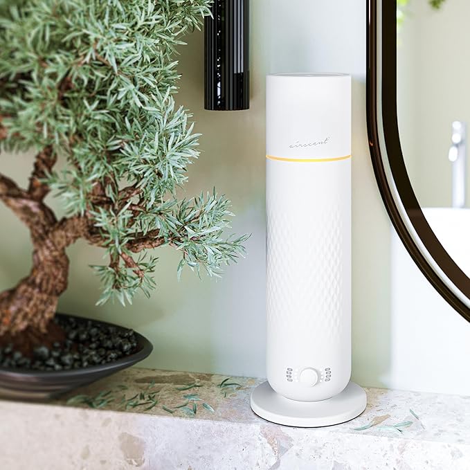 The AirScent Waterless Diffuser - Cold Air Scent Diffuser Oil Machine for Homes, Offices, Hotels and Spas - Fragrance Oil Aromatherapy Diffuser for Aesthetic Scenting - Color White - Capacity 4.05 Oz