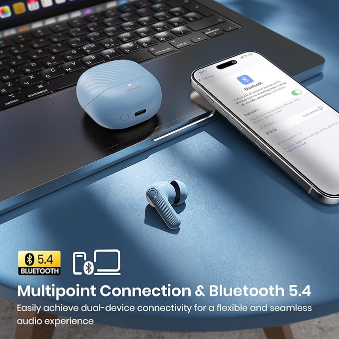 Wireless Earbuds 2025 Bluetooth Headphones 100H Playtime Ear Buds in-Ear Bluetooth Earbuds 5.4 Headphones Deep Bass Stereo Active Noise Cancelling IP5 Waterproof Earphones for Android iOS