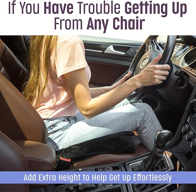 Aeris Large Seat Cushion for Office Chairs - Ergonomic Memory Foam Chair Cushion for Enhanced Comfort During Long Hours of Sitting &Driving - Ideal for Car&Truck Seats,Wheelchairs -With Washable Cover