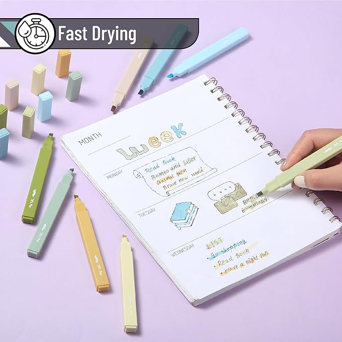 Mr. Pen- Aesthetic Highlighters, 8 Pack, Chisel Tip, Natural Vintage, Cute Highlighters Assorted Colors, Back to School Supplies