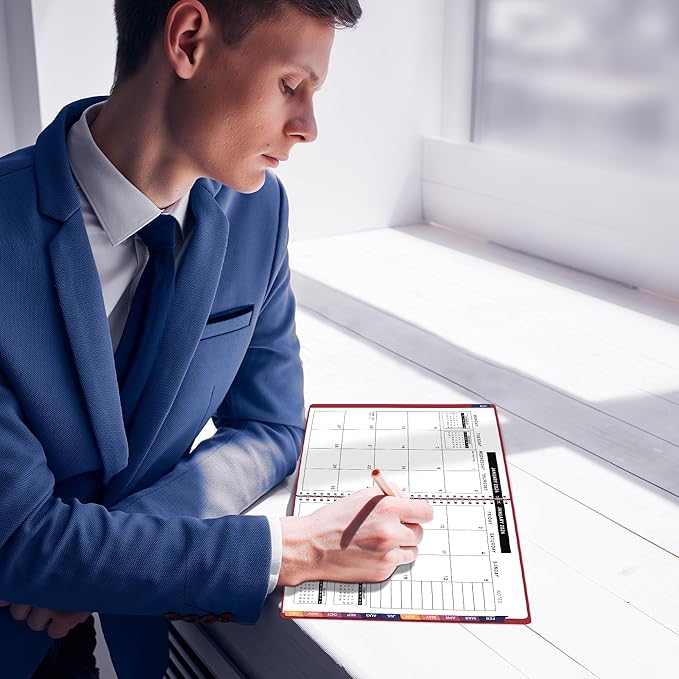 Ensight 2026 Appointment Book & Planner Ensight 6.5 x 8.5 inches Large Tabbed Daily Hourly Weekly Planner Schedule Book 30 Minute time Slots Business & Personal Planner Jan 2026 Dec 2026 Maroon