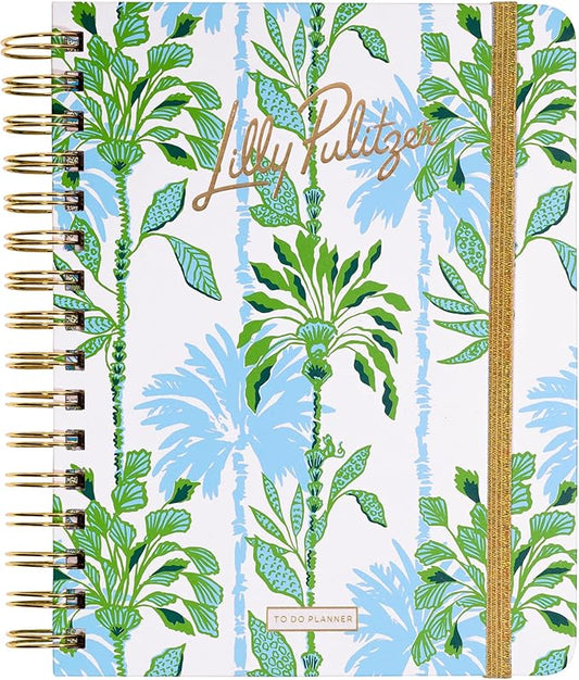 Lilly Pulitzer Undated To Do Planner, Hardcover Daily Planner, Personal Organizer with Hourly Schedules and Notes Pages (Swayin in the Breeze)