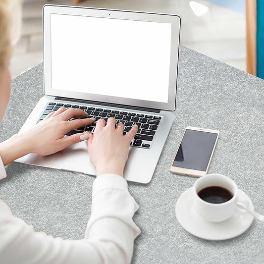 Large Felt Desk Mat,47.2"x 23.6",Non-Slip Desk Pad for Office and Home,120x60cm Full Table Mouse Pad,Keyboard Mats for Desk,Desktop Protection(Light Gray)