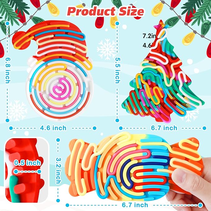 3Pcs Sensory Activity Board, Fidget Sensory Toys for Kids Adults, Duble Sided Design Kids Busy Board, Calm Down Fidget Toy for Stress Relief