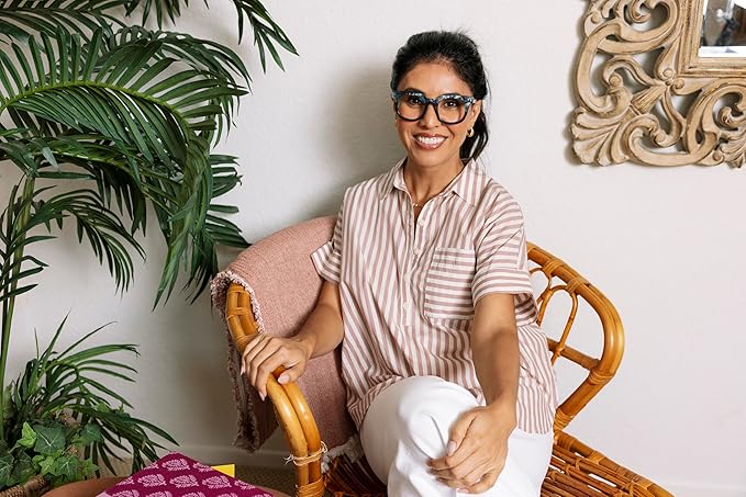 Peepers by PeeperSpecs Women's Oprah's Favorite Things Showbiz Square Blue Light Blocking Reading Glasses