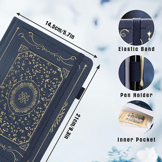 TIEFOSSI Bullet Dotted Notebook, 160gsm Thick Paper, Hardcover Dot Grid Journals for Women Men, 192 pages, for Travel, School and Office Use