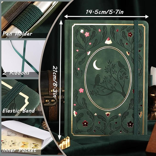 TIEFOSSI Bullet Dot Notebooks, A5 Hardcover Dot Journals for Writing Women, 160gsm Thick Paper, 190 Numbered Pages, for Planner Organization