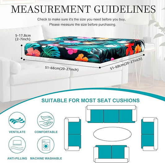 12 Pcs Stretch Patio Cushion Covers,Outdoor Couch Covers Replacement,Outdoor Couch & Sofa Slipcovers,for Patio Furniture Cushion Covers,Washable Reusable Furniture Protector (Summer Night,Cover Only)