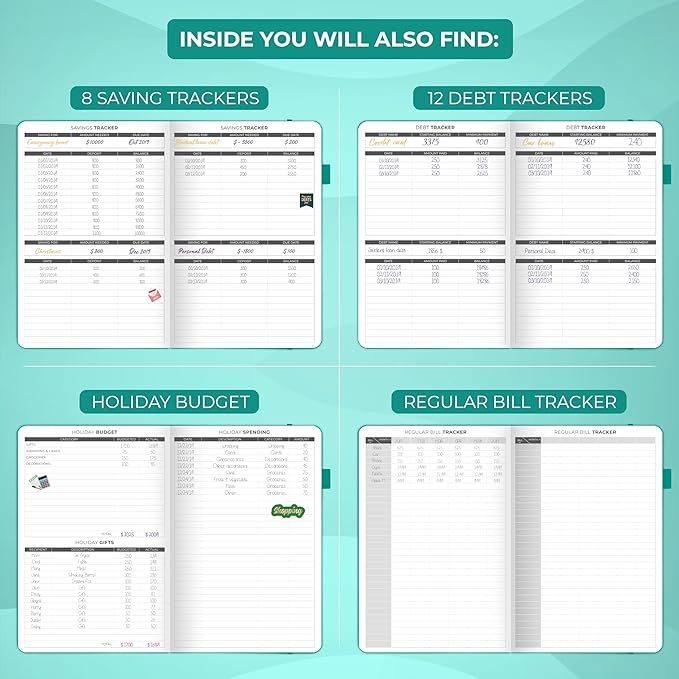 Clever Fox Budget Planner - Expense Tracker Notebook. Monthly Budgeting Organizer, Finance Logbook & Accounts Book, Bill Tracker, A5 (Aquamarine)
