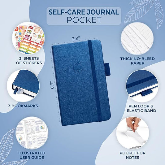 Clever Fox Self-Care Journal Pocket – Daily Reflection Notebook – Mental Health & Personal Development Planner, Meditation & Mood Log (Mystic Blue)
