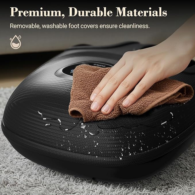 Foot Massager FSA Eligible HSA, Feet Massager with Heat for Plantar Fasciitis Relief, 5 Levels Compression & Vibration Massage for Neuropathy, Gifts for Women Mom Men Dad, Fits Up to 13"