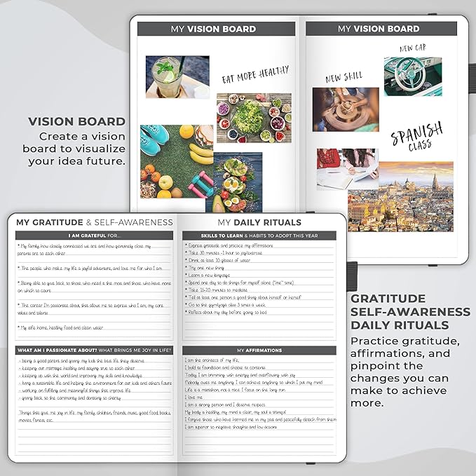 Clever Fox Planner – Undated Weekly & Monthly Planner for Productivity, Time Management & Goals – Organizer Journal – A5 (Silver Black)