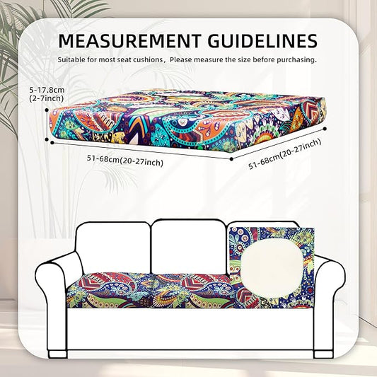 8Pcs Stretch Patio Cushion Covers,Outdoor Couch Covers Replacement,Outdoor Couch & Sofa Slipcovers,for Patio Furniture Cushion Covers,Washable Reusable urniture Protector (Rococo,Cover Only)