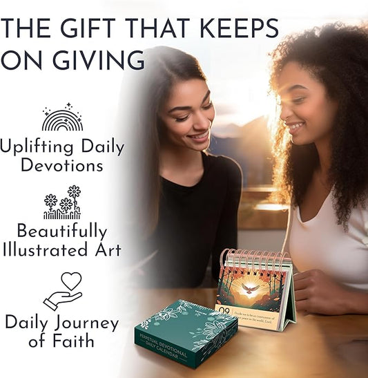 RYVE Inspirational Desk Calendar with Prayers, Blessings, and Devotions – Christian Gifts, Religious and Spiritual Gifts for Women, Christian Desk Decor, Inspirational Gifts
