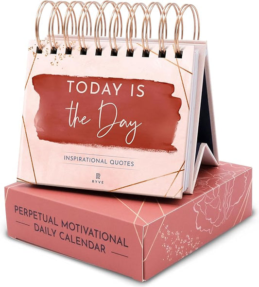 RYVE Motivational Desk Calendar, Inspirational Quotes for Desk, Desk Decor for Women, Office Decor for Women Desk, Desk Accessories for Women Office, Inspirational Gifts for Women, Daily Calendar