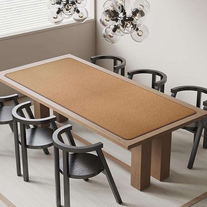 MAIDERN Leather Desk Mat, (5XL) 70.8” x 31.5” Reversible Office Desk Pad Mat, Cork & Leather Large Mouse pad for Desk, Waterproof Computer Desk Mat for Gaming Home Office (Black)