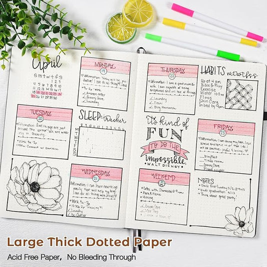 Dotted Journal, Hardcover Notebook 8.5 x 11, Dot Grid Notebook Journal for Women, Men, Large Leather Journals for Writing, Bullet, No Bleed Thick Paper, A4 Notebooks for Work, School, Notes, Brown