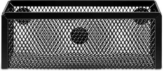 Amazon Basics Magnetic storage Bins, Office Caddy Storage, Black, Pack of 3, 6" x 2.5" x 2.2"