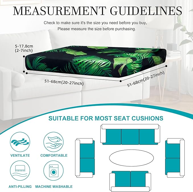 14 Pcs Stretch Patio Cushion Covers,Outdoor Couch Covers Replacement,Outdoor Couch & Sofa Slipcovers,for Patio Furniture Cushion Covers,Washable Reusable Furniture Protector (Summer,Cover Only)