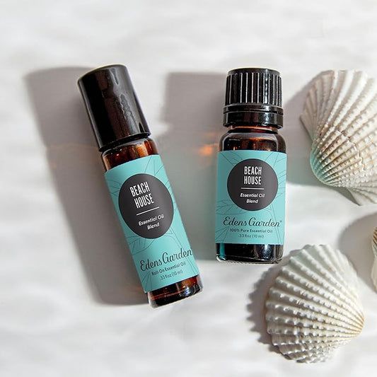 Edens Garden Beach House Essential Oil Roll-On Blend- 100% Pure Premium Grade, Natural, Therapeutic, Aromatherapy, Kid & Skin Safe, The Best for Travel, Relaxation Pre-Diluted 10 ml (.33 fl oz)