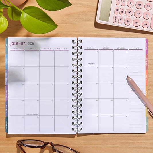 Inspired by Erin Condren 12-Month A5 Academic Planner (Jul 2025 - Jun 2026), Compact Weekly and Monthly School Agenda and Tracker, 70 Lb. Text Weight Paper, Balance Covers, Wire-O Spiral Binding