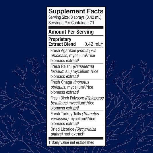 Host Defense MycoShield Throat Spray - Immune Health Support - Dietary Mushroom Supplement with Chaga, Reishi, Turkey Tail & More - On-The-Go Immune Support - Licorice Root, 1 fl oz (71 Servings)*