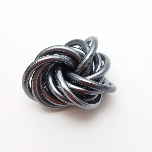 Möbii Fidget Ball (Solid Color): Quiet Mobius ADHD Anxiety Stim Stress Relief Toy Tool for Home Travel Office or Desk (Small, Full, Mercury Silver)