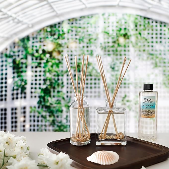 Urban Naturals Balsam Forest Reed Diffuser Oil Set - Real Juniper and Pine Cones β Fragrance Notes of Fraser Fir, Evergreen, Pine, Woodsy Cedar and Sandalwood β Vegan 3.75 Ounces β Made in The USA