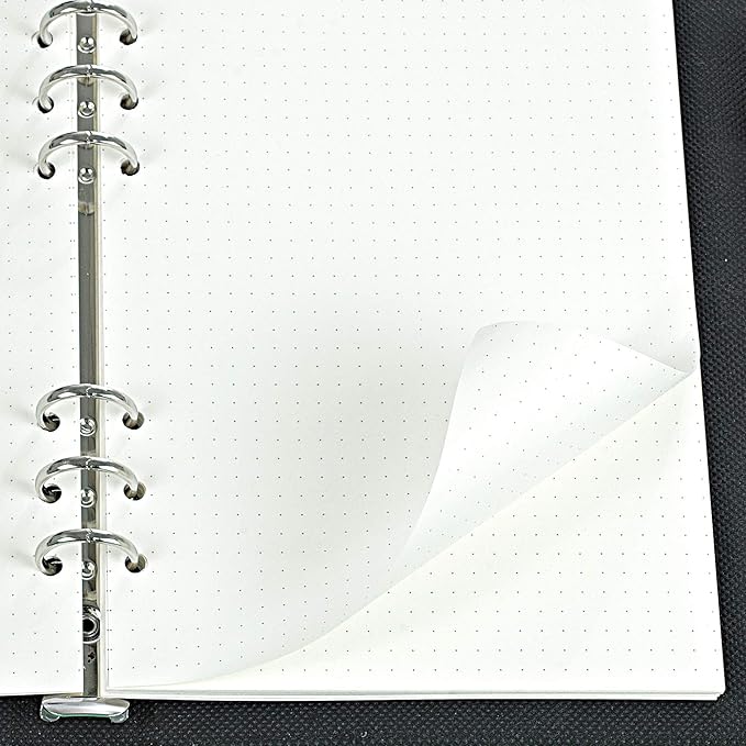 135 Sheets Planner Refill Paper Dotted Inserts Paper A5 6 Holes Binder Grid Notepaper for Filofax Bullet Journals Diary (8.26x5.59 Inch)