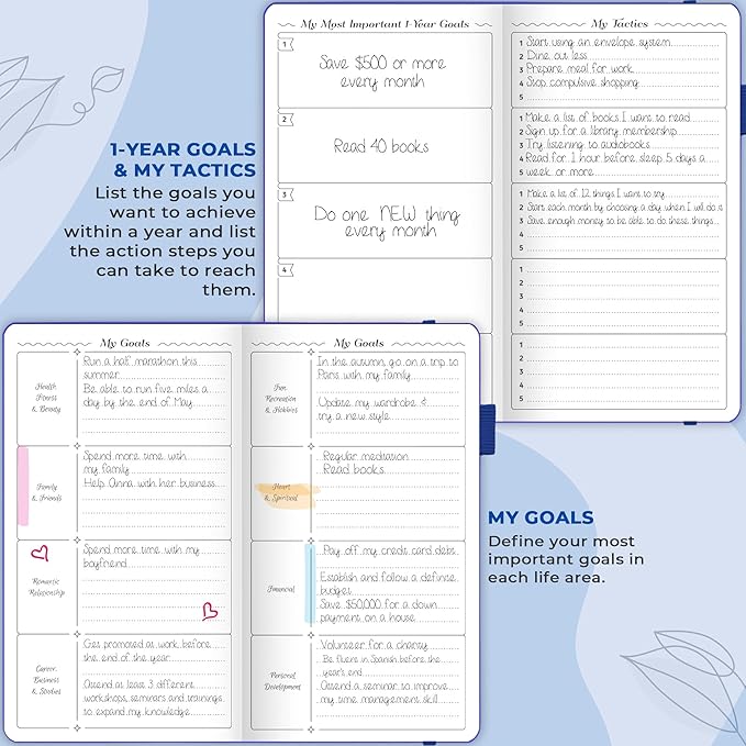 GoGirl Planner and Organizer for Women – Pocket Weekly Planner, Goals Journal & Agenda for Time Management & Productivity. Undated (Royal Blue)