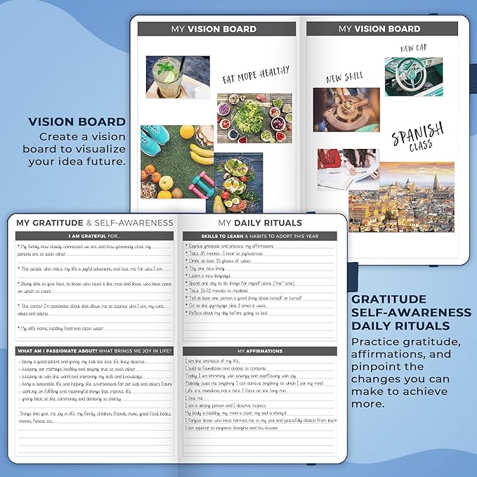 Clever Fox Planner – Undated Weekly & Monthly Planner for Productivity, Time Management & Goals – Organizer Journal – A5 (Mystic Blue)