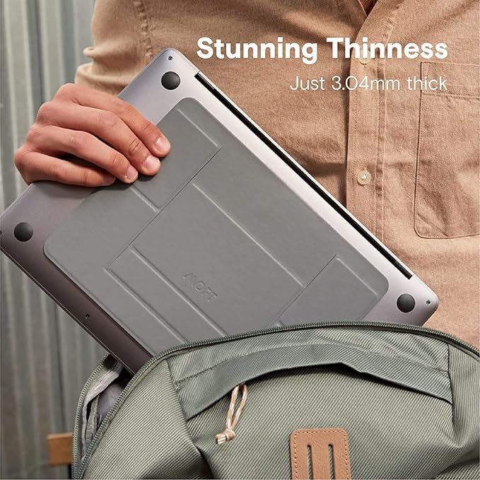 MOFT Laptop Stand for Desk, Stick-On Computer Stand with Dual-Angle, Ergonomic Laptop Riser Holder for Travel, Foldable & Portable MacBook Stand Fits 11.6"-16" Laptops, Silver