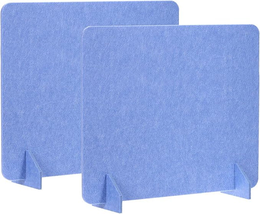 PATIKIL Desk Divider, 2 Set 24 x 24 Inch Acoustic Freestanding Desk Divider Desk Privacy Panel with 4 Pcs Support Feet for Library Office Workstation, Blue