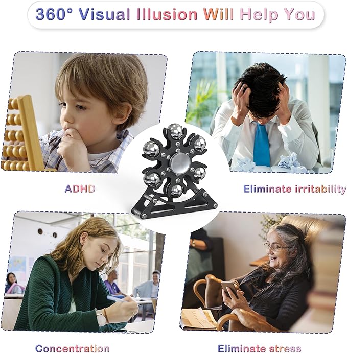 Desk-Fidget-Toys for Ferris-Wheels-Spinner: Metal Kinetic-Spinner 4mins, Cool-Gadgets for Kid Children Teen Adult EDC-Toy, ADHD Tools Cool-Stuff Stress Relief for Office Home School Christmas