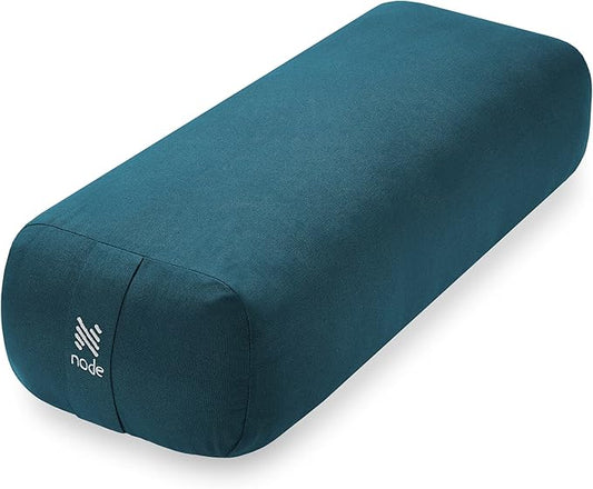 Yoga Meditation Cushion, 25" x 12" Rectangular Bolster with Organic Cotton Cover