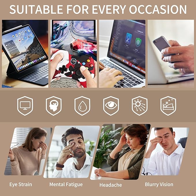 Blue Light Blocking Glasses Round Retro Computer Gaming Glasses Women Men UV Protection AB3303 (Clear)