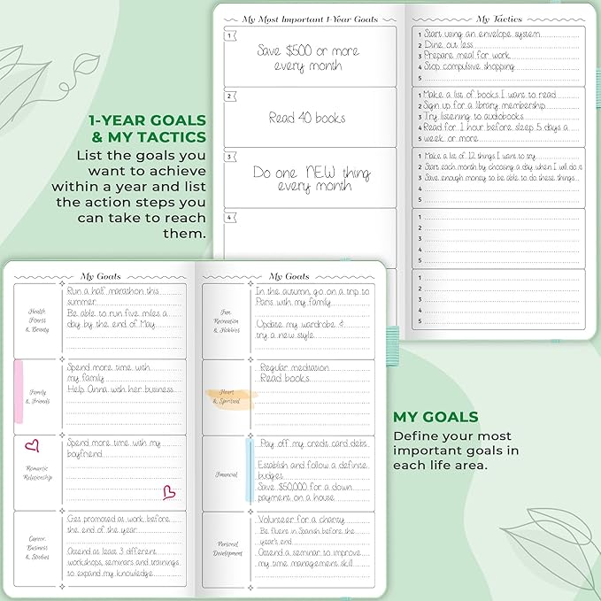 GoGirl Planner and Organizer for Women – Pocket Weekly Planner, Goals Journal & Agenda for Time Management & Productivity. Undated (Mint Green)
