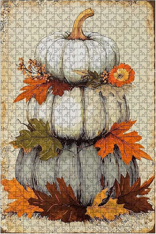 1000 Piece Difficult Wooden Jigsaw Puzzle Happy Thanksgiving Day Adults Kids Parent Child Educational Stress Relief Learning Toy 29.5x19.7 Inch