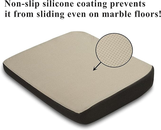 Extra-Large Memory Foam Seat Cushion – Perfect for Office Chair and Wheelchair – Does Not Slip Even on Smooth Marble Floors – Washable & Breathable Cover – Relieves Back Pain – 19”x17”x3”